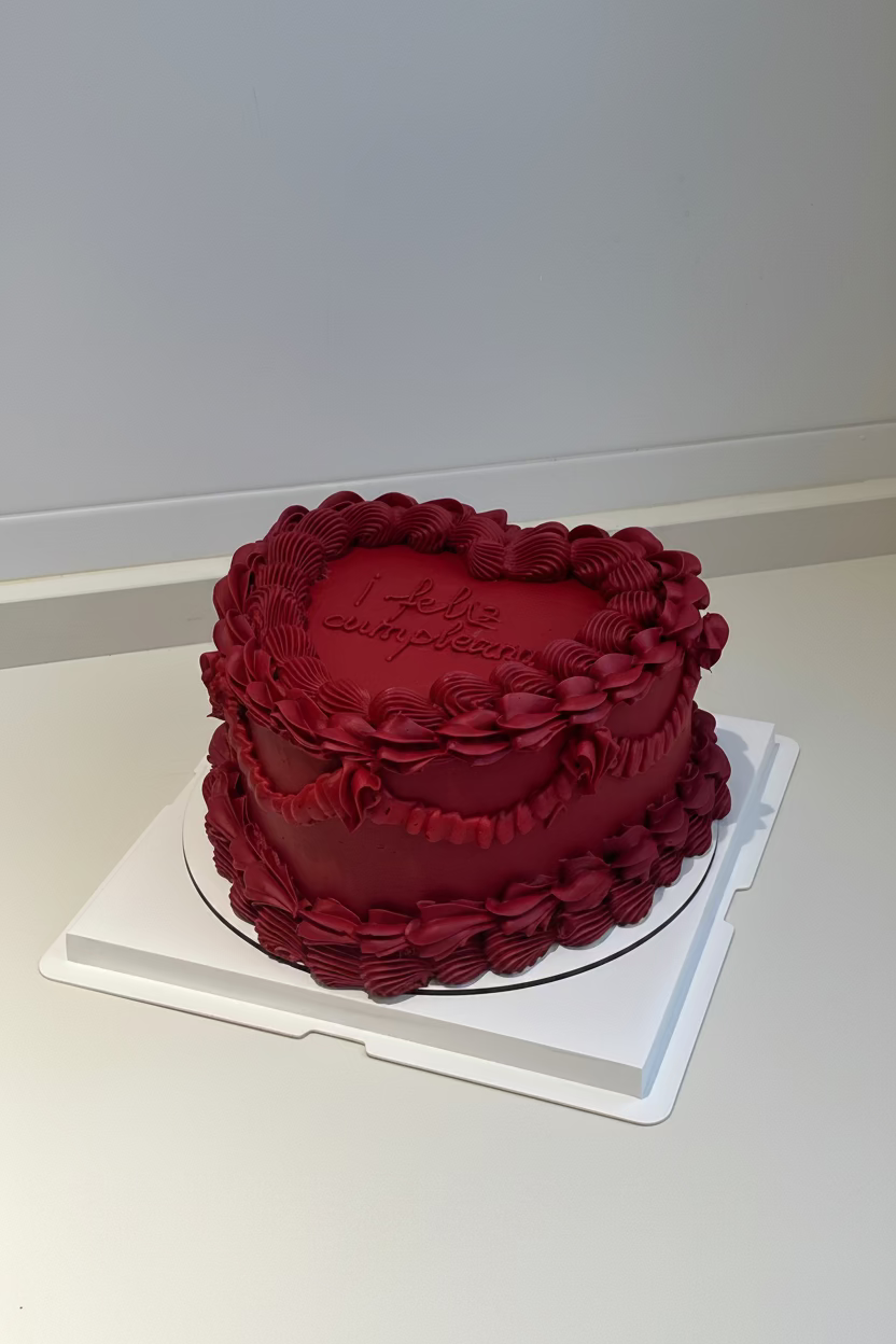 Tarta corazón vintage+ mensaje