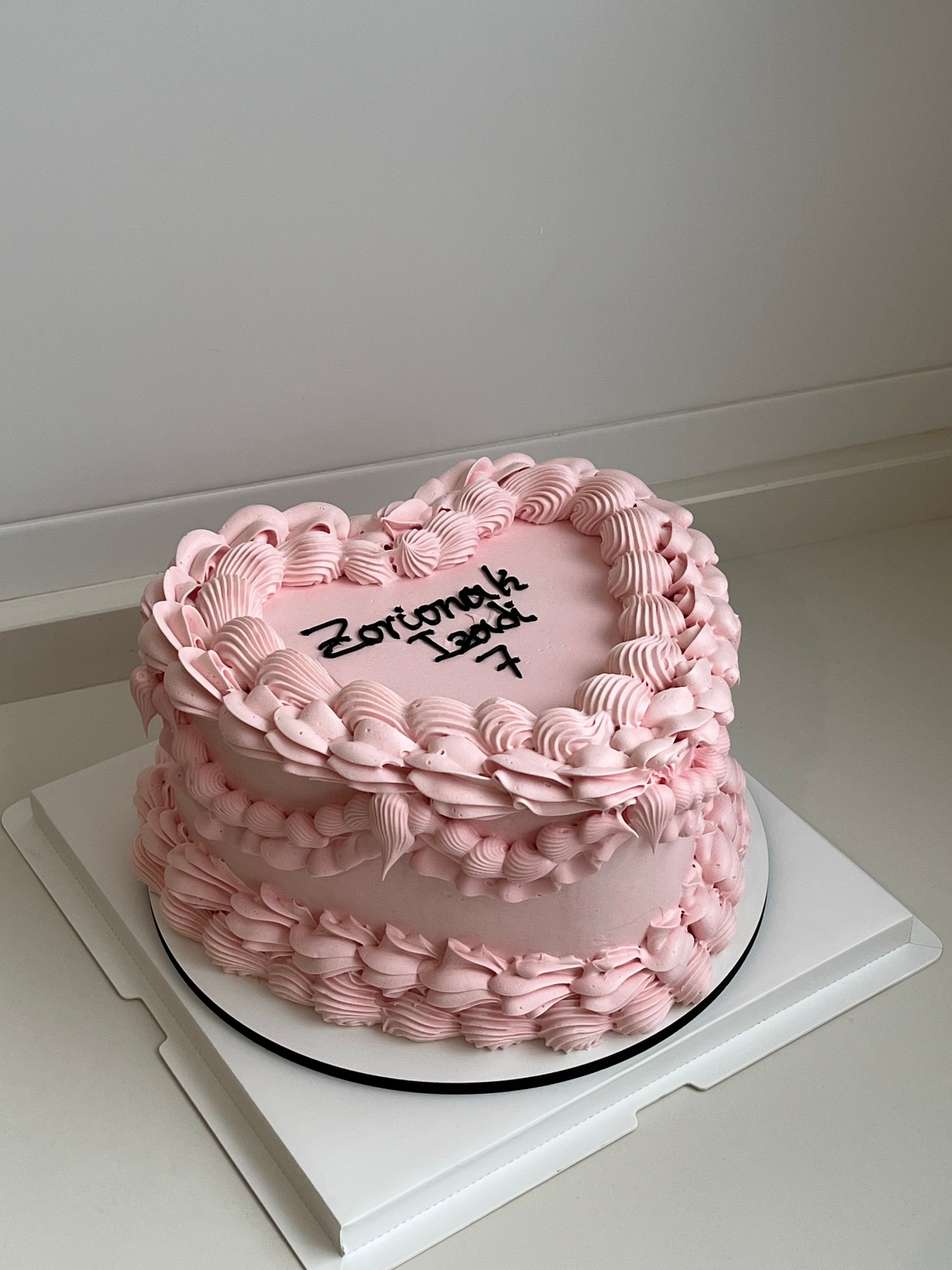 Tarta corazón vintage+ mensaje