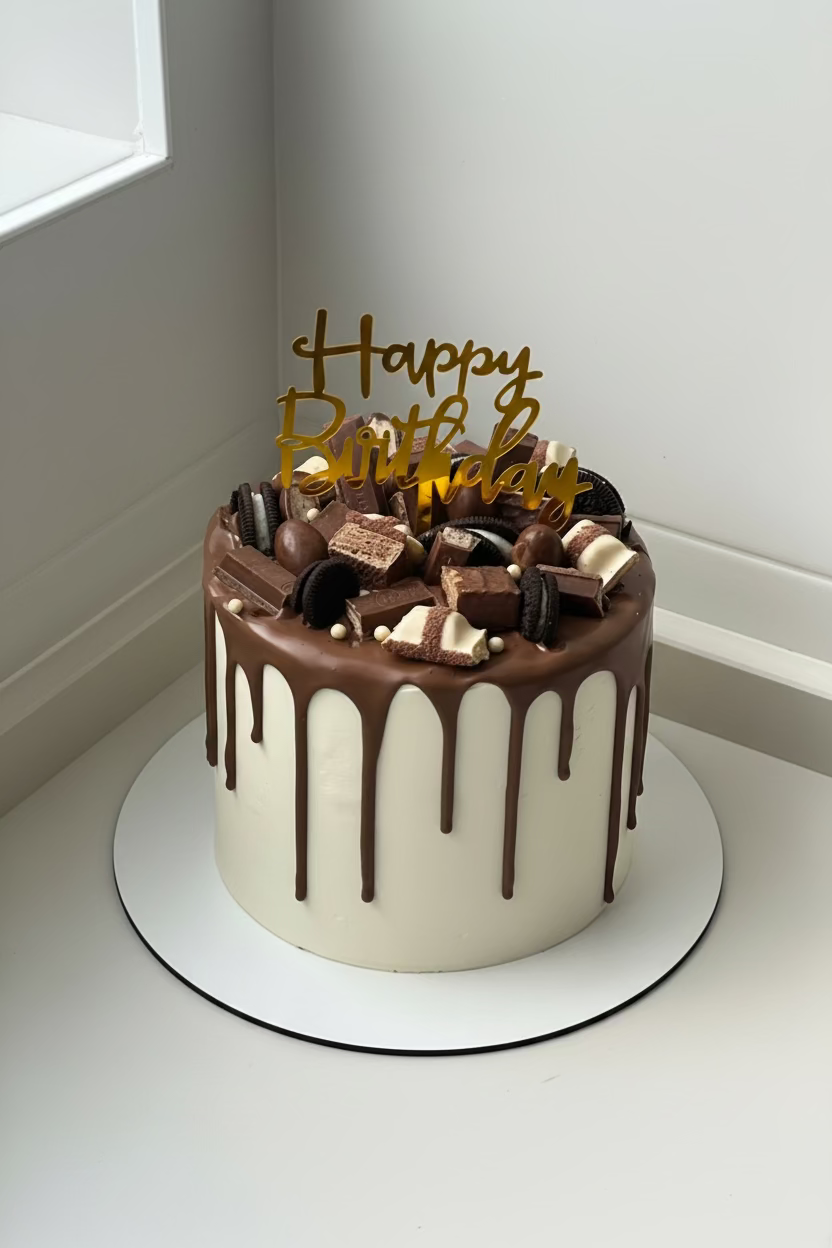 Drip cake con chocolatinas