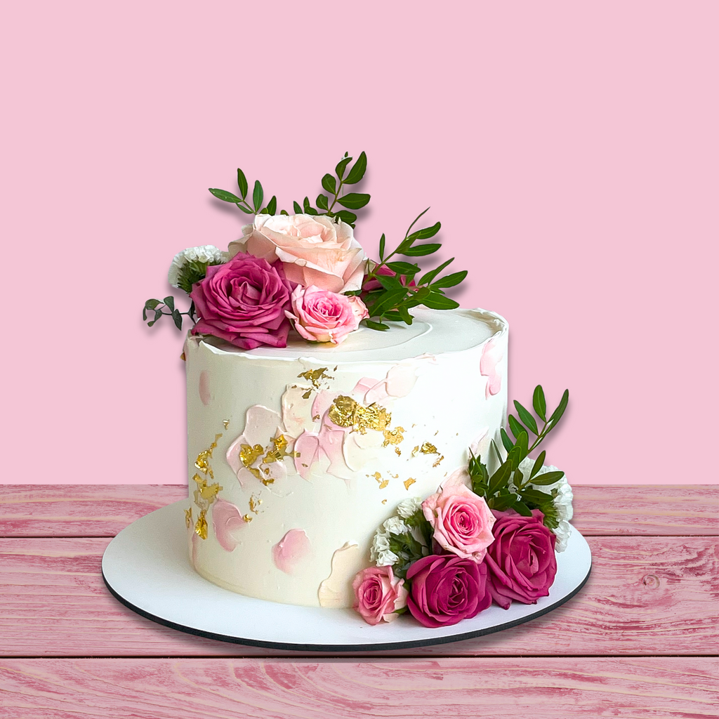Tarta con flores