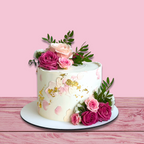 Tarta con flores