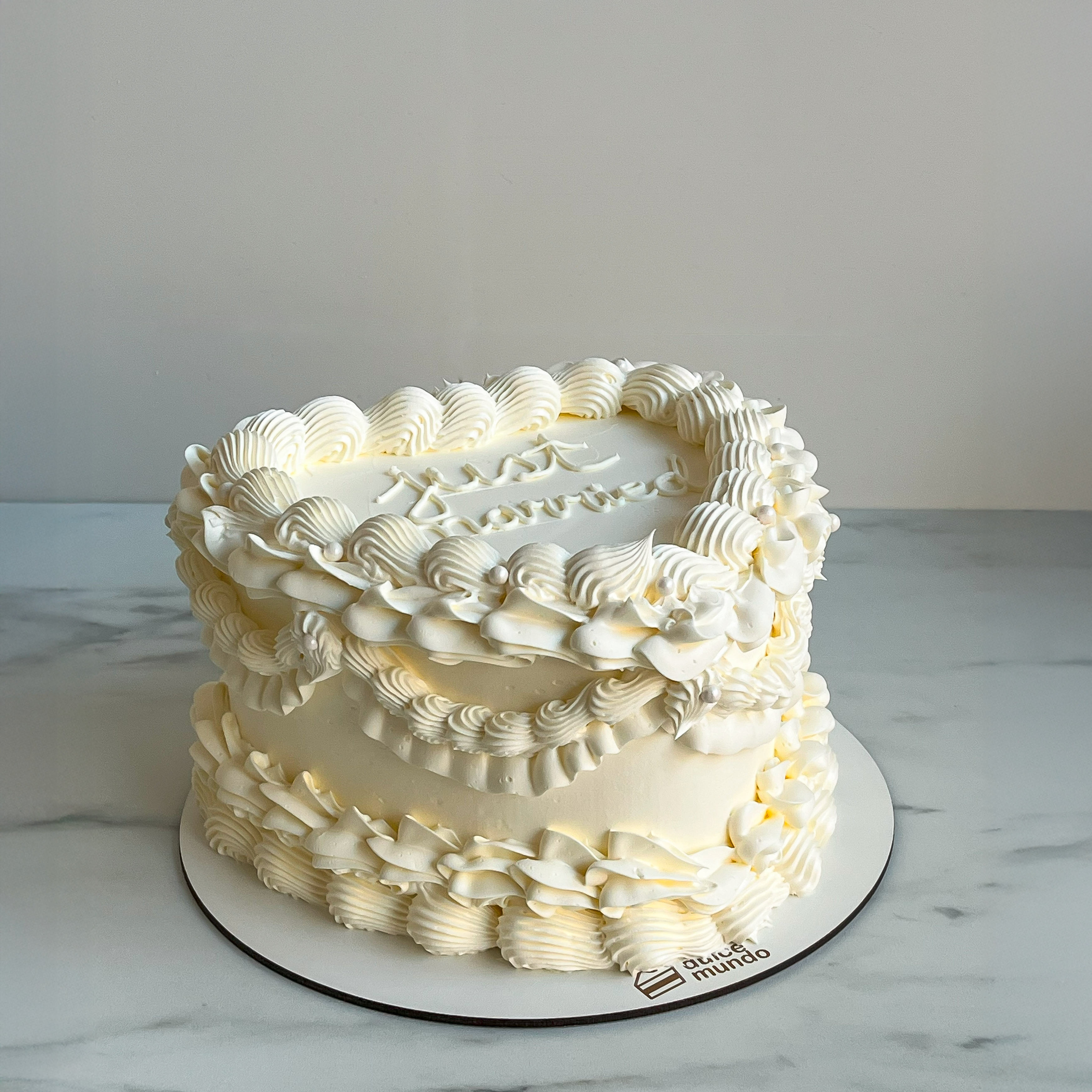 Tarta corazón vintage+ mensaje