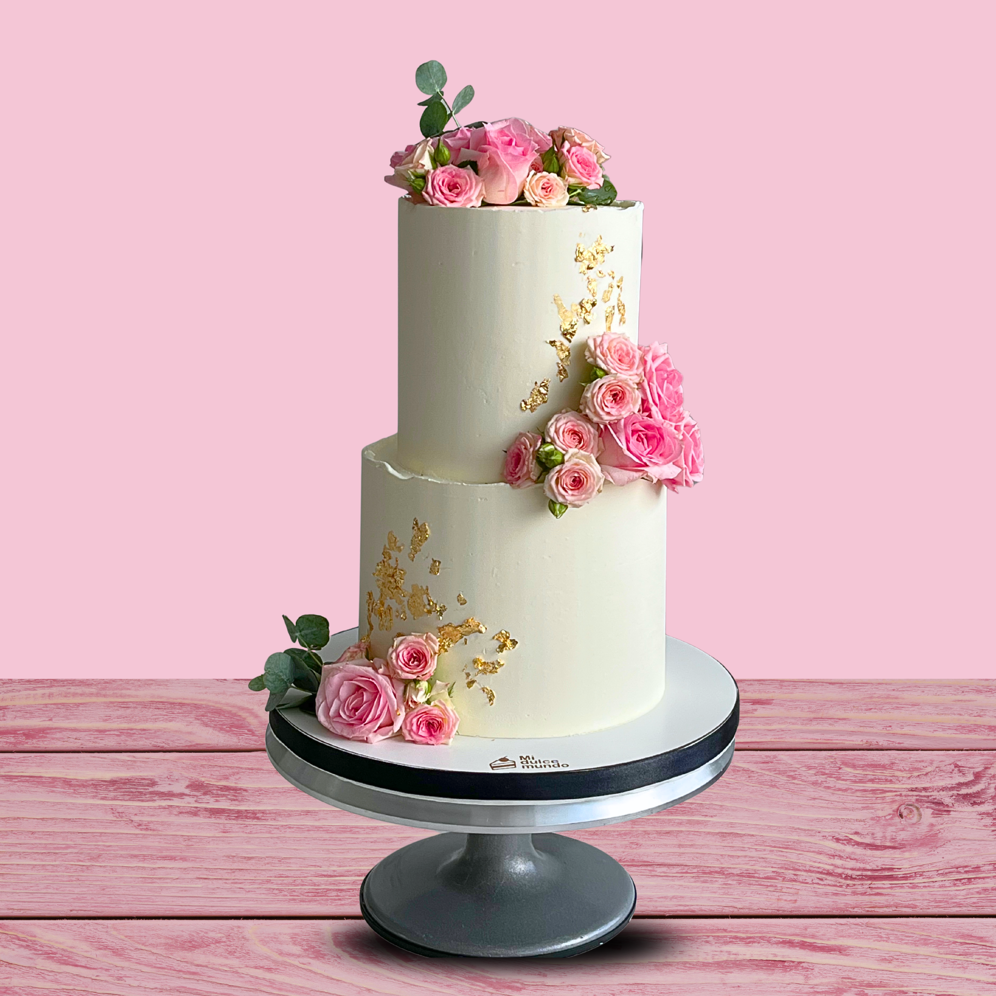 Tarta de boda flores frescas
