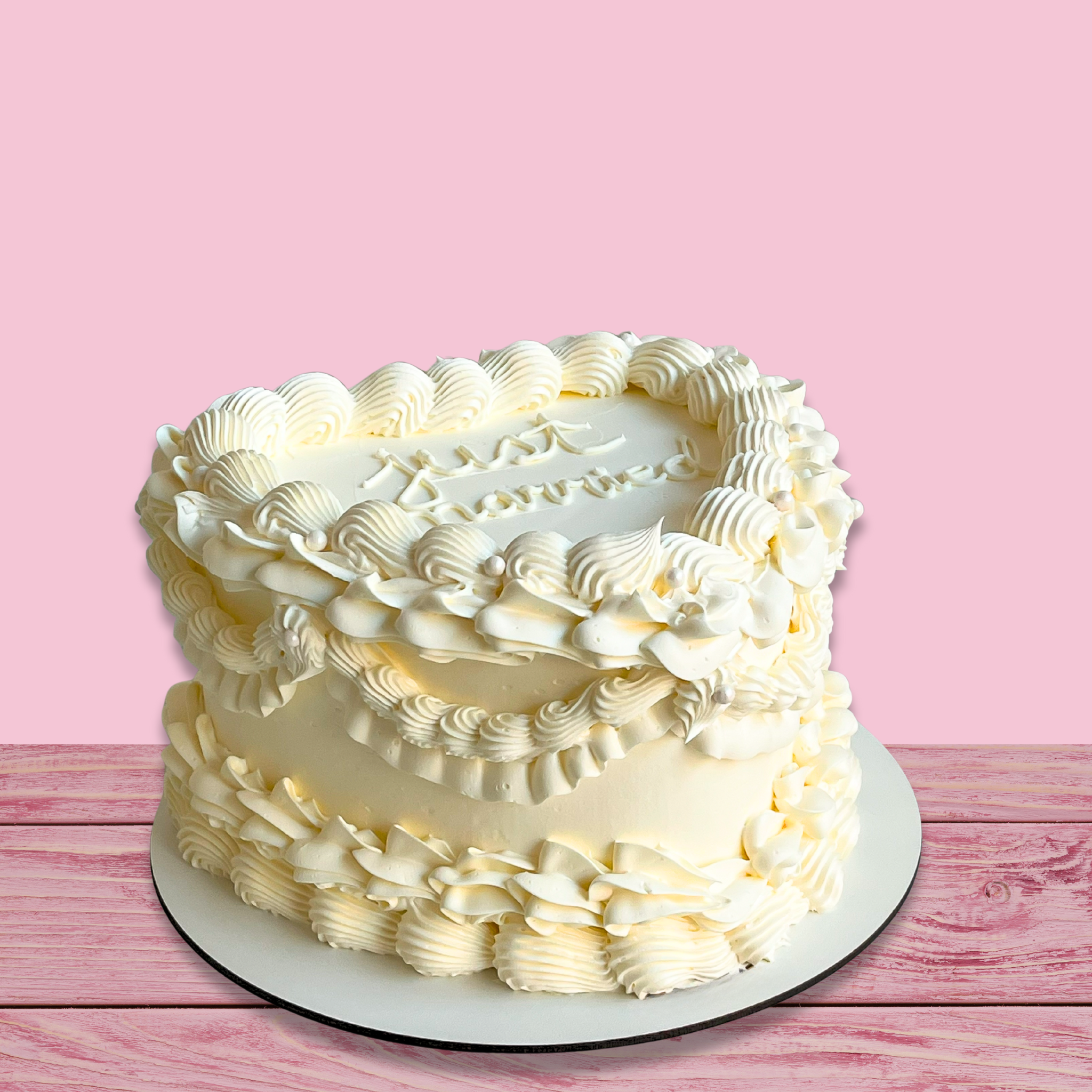 Tarta corazón vintage+ mensaje