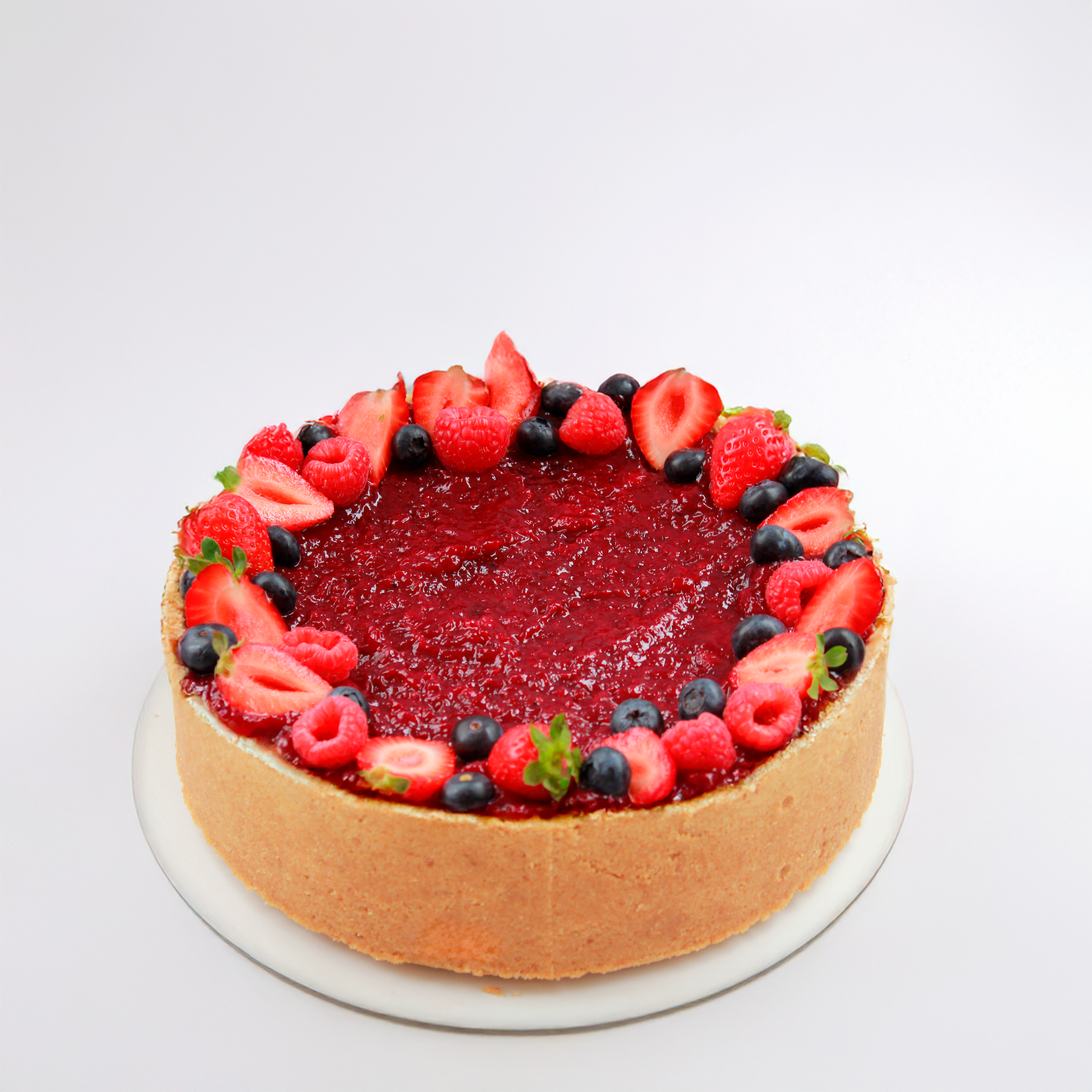 Tarta de queso con frutos del bosque