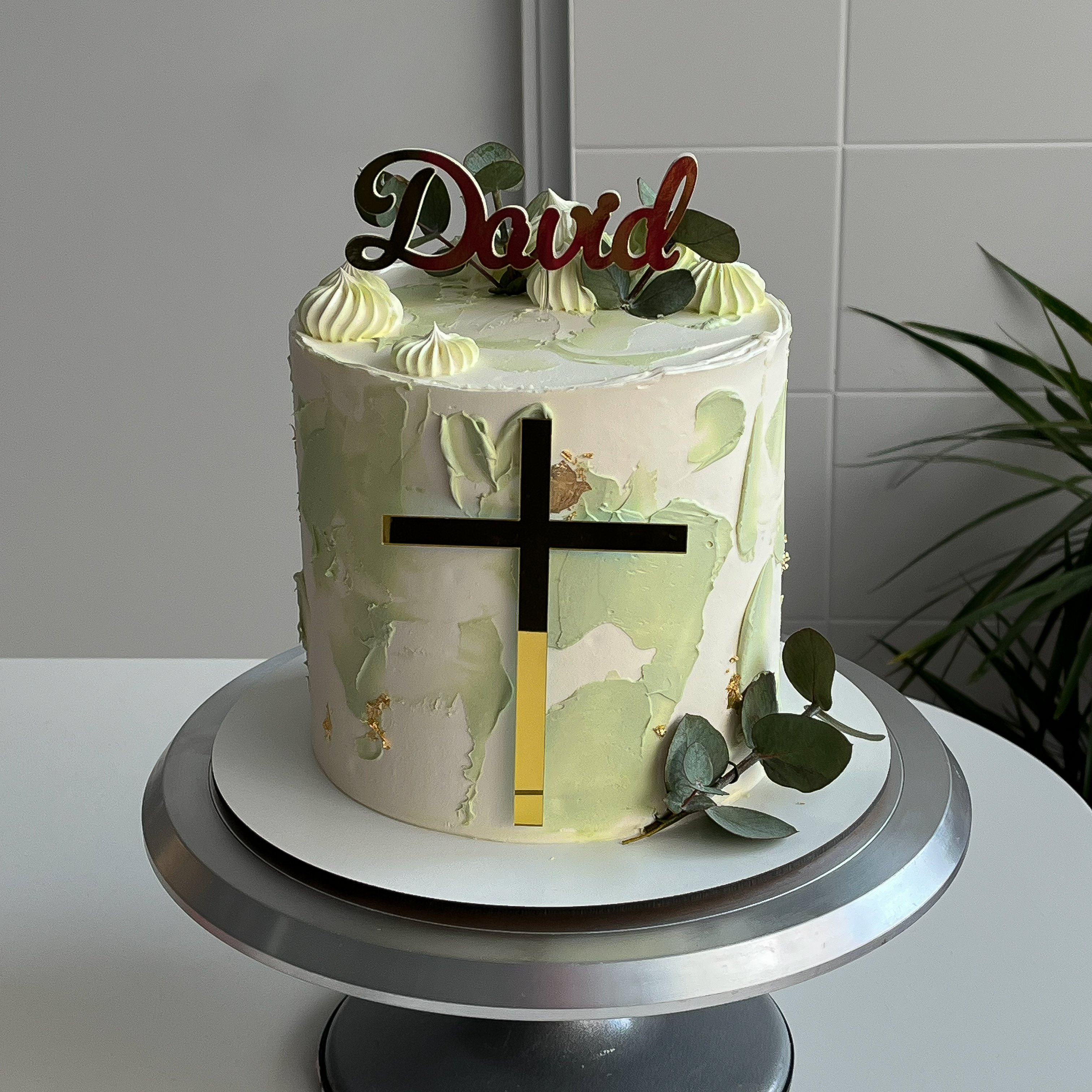 Tarta de comunión "pinceladas"